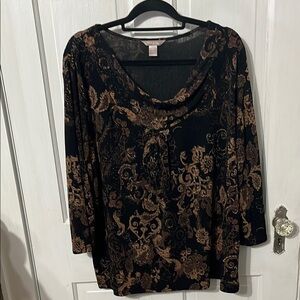 Elegant Black and Brown Women's Top